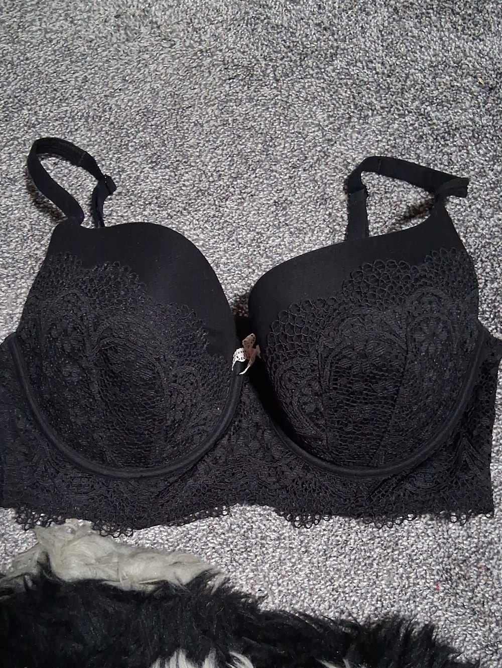 Victoria's Secret Black Lace Longline Bra with Underwire